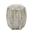 Tavolino Esagonale Decorativo con Intarsi in Concha di Legno