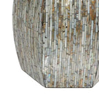 Tavolino Esagonale Decorativo con Intarsi in Concha di Legno