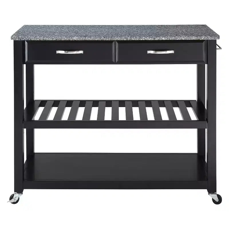 Carrello/Isola da cucina con ripiano in granito massiccio con spazio per sgabelli opzionale